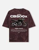 Honda CB500X Adventure Touring Motorcycle Acid Wash Oversized T Shirt Adventure Bike Streetwear Graphic Tee