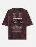 Harley Davidson Softail FXDR Acid Wash Oversized T Shirt Motorcycle Blueprint Graphic Biker Streetwear Tee