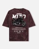 Yamaha MT07 Acid Wash Oversized T Shirt Naked Bike Graphic Streetwear Motorcycle Rider Tee