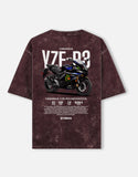 Yamaha YZF R3 Monster Energy Acid Wash Oversized T Shirt MotoGP Racing Sportbike Graphic Streetwear Tee