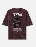 Harley Davidson Fat Bob Acid Wash Oversized T Shirt Cruiser Motorcycle Graphic Streetwear Biker Tee