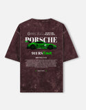 Porsche 911 RS Rawr Acid Wash Oversized T Shirt Racing Drift Club Streetwear Graphic Tee