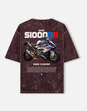 BMW S1000RR Acid Wash Oversized T Shirt Superbike Racing Motorcycle Graphic Streetwear Tee