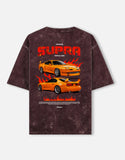 Toyota Supra MK4 Triple Gen Acid Wash Oversized T Shirt JDM Sports Car Streetwear Graphic Tee