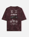 Harley Davidson FXDR Acid Wash Oversized T Shirt Cruiser Motorcycle Blueprint Graphic Streetwear Tee