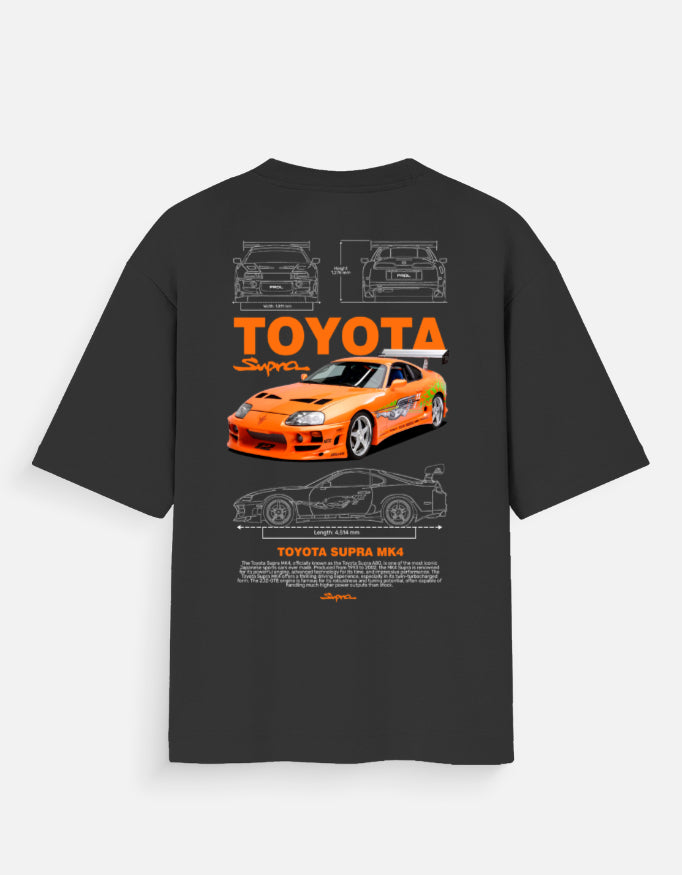 Toyota Supra MK4 Oversized T Shirt JDM Streetwear Racing Car Graphic Tee