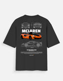 McLaren 720S Oversized T Shirt Supercar Blueprint Graphic Luxury Streetwear Tee