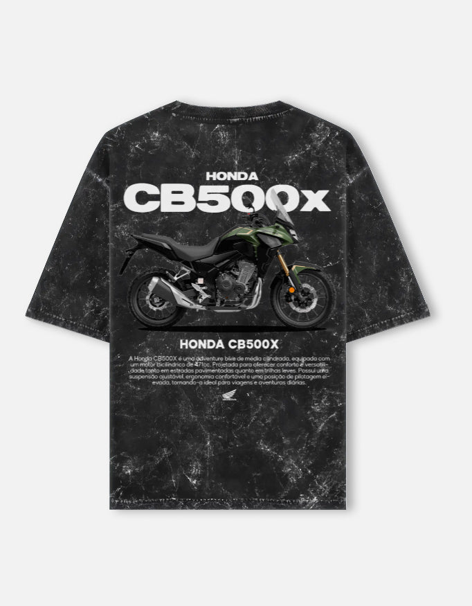 Honda CB500X Adventure Touring Motorcycle Acid Wash Oversized T Shirt Adventure Bike Streetwear Graphic Tee