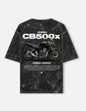 Honda CB500X Adventure Touring Motorcycle Acid Wash Oversized T Shirt Adventure Bike Streetwear Graphic Tee
