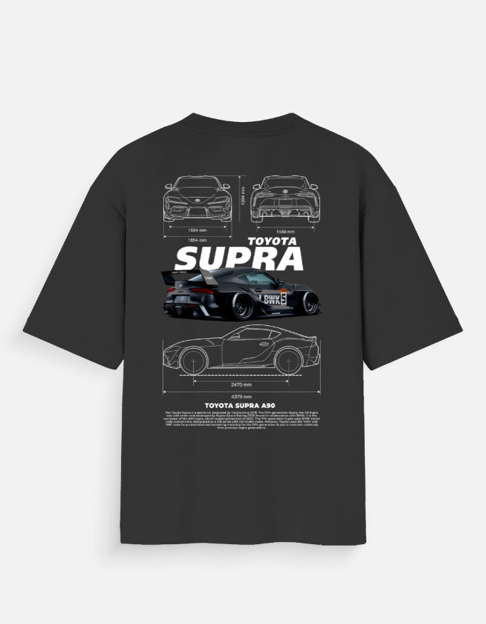 Toyota Supra A90 Oversized T Shirt JDM Streetwear Sports Car Graphic Tee