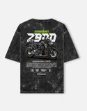 Kawasaki Z900 Acid Wash Oversized T Shirt Naked Sport Motorcycle Graphic Streetwear Tee