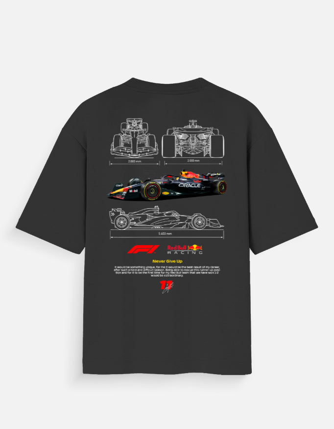 Formula 1 Red Bull Racing Oversized T Shirt F1 Car Graphic Motorsport Streetwear Tee