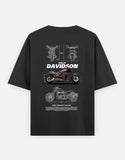Harley Davidson Softail FXDR Blueprint Graphic Oversized T Shirt Premium Cruiser Biker Streetwear Cotton Tee