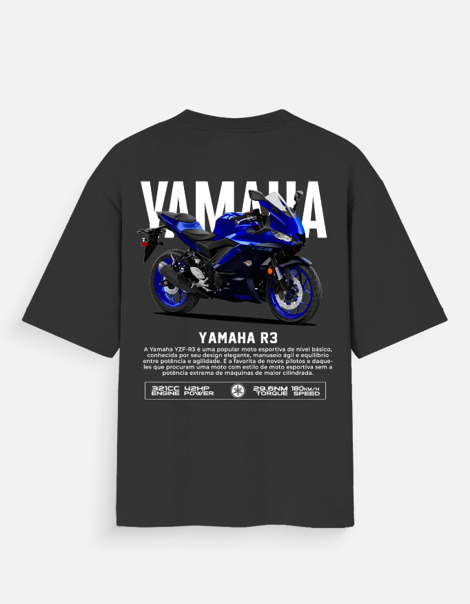 Yamaha R3 Oversized T Shirt Premium Sports Bike Graphic Streetwear Rider Cotton Tee