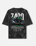Kawasaki Z400 Acid Wash Oversized T Shirt Naked Bike Motorcycle Graphic Streetwear Tee