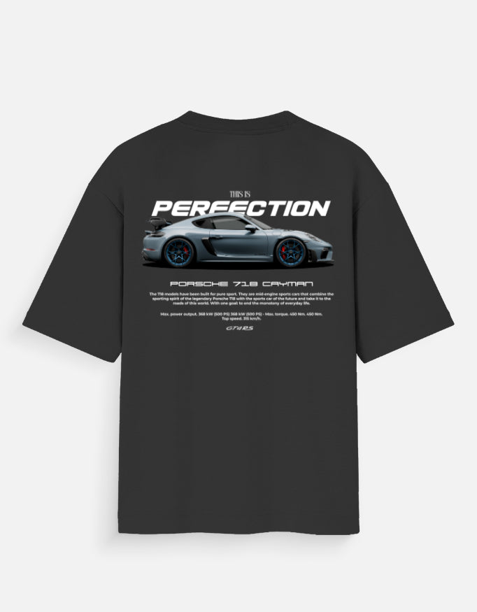 Porsche 718 Cayman GT4 RS Oversized T Shirt Sports Car Graphic Streetwear Tee