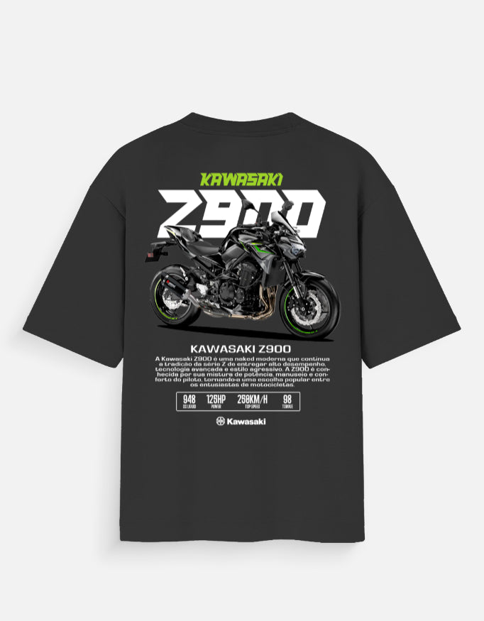 Kawasaki Z900 Graphic Oversized T Shirt Premium Naked Superbike Streetwear Cotton Rider Tee White