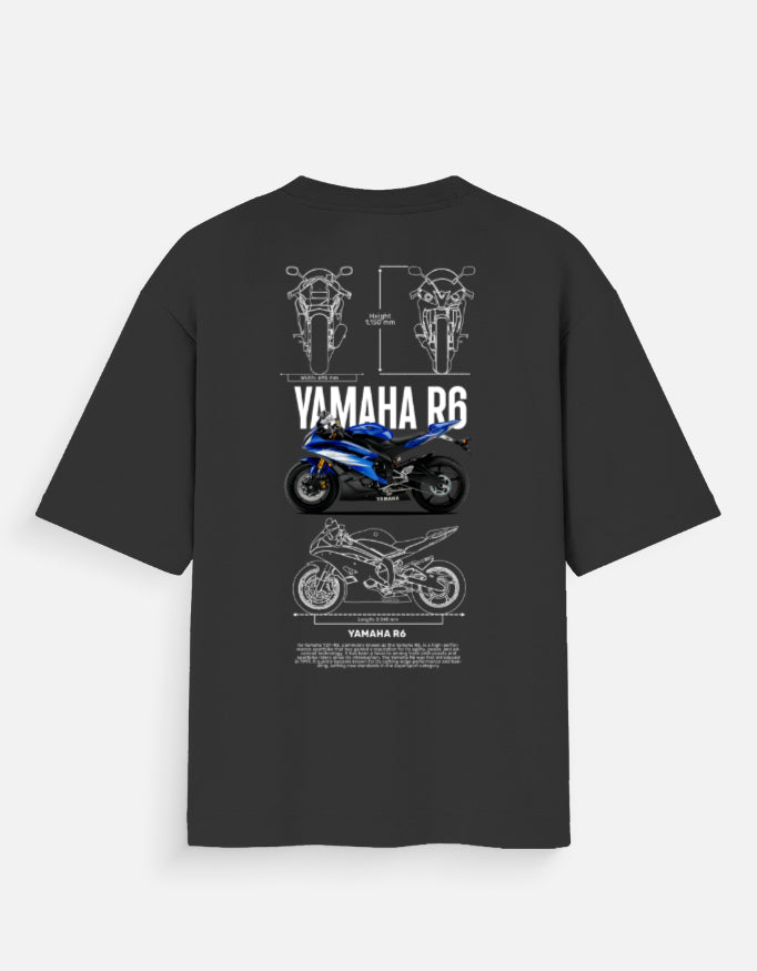 Yamaha R6 Oversized T Shirt Sports Bike Graphic Streetwear Motorcycle Racing Tee