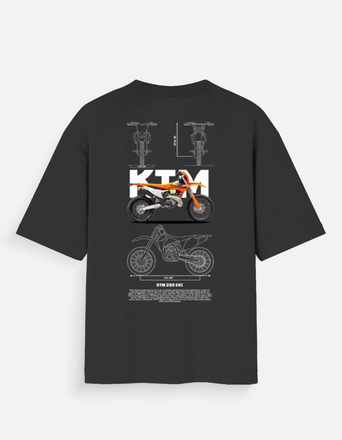 KTM 250 EXC Graphic Oversized T Shirt Premium Dirt Bike Motocross Streetwear Cotton Rider Tee