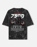 Kawasaki Z900 Acid Wash Oversized T Shirt Naked Sport Bike Graphic Streetwear Motorcycle Tee