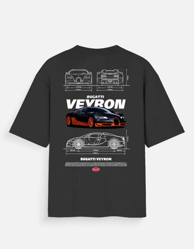 Bugatti Veyron Oversized T Shirt Hypercar Streetwear Supercar Graphic Tee