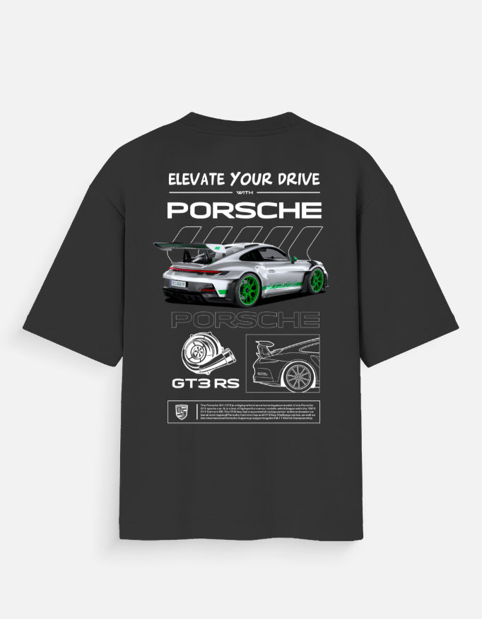 Porsche GT3 RS Oversized T Shirt Luxury Sports Car Streetwear Graphic Tee