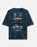Harley Davidson FXDR Acid Wash Oversized T Shirt Cruiser Motorcycle Blueprint Graphic Streetwear Tee