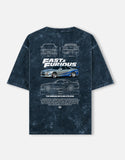 Fast And Furious Nissan Skyline GTR R34 Acid Wash Oversized T Shirt JDM Racing Streetwear Graphic Tee