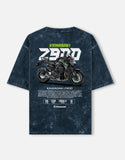 Kawasaki Z900 Acid Wash Oversized T Shirt Naked Sport Motorcycle Graphic Streetwear Tee