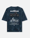 Harley Davidson Sportster Acid Wash Oversized T Shirt Motorcycle Blueprint Graphic Biker Streetwear Tee