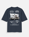 Back To The Future Delorean DMC 12 Oversized T Shirt Retro Movie Car Blueprint Streetwear Tee