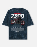 Kawasaki Z900 Acid Wash Oversized T Shirt Naked Sport Bike Graphic Streetwear Motorcycle Tee