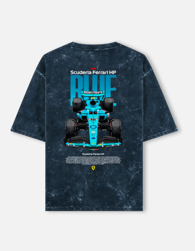 Scuderia Ferrari HP Formula 1 Racing Acid Wash Oversized T Shirt F1 Motorsport Graphic Streetwear Tee