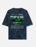 Porsche 911 RS Rawr Acid Wash Oversized T Shirt Racing Drift Club Streetwear Graphic Tee