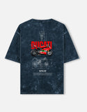 Ducati 1199 Panigale Acid Wash Oversized T Shirt Motorcycle Blueprint Graphic Racing Streetwear Tee