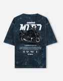 Yamaha MT07 Acid Wash Oversized T Shirt Naked Bike Graphic Streetwear Motorcycle Rider Tee