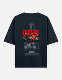 Ducati 1199 Panigale Blueprint Graphic Oversized T Shirt Premium Superbike Racing Streetwear Cotton Tee