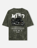 Yamaha MT07 Acid Wash Oversized T Shirt Naked Bike Graphic Streetwear Motorcycle Rider Tee