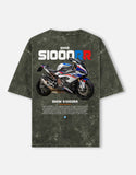 BMW S1000RR Acid Wash Oversized T Shirt Superbike Racing Motorcycle Graphic Streetwear Tee