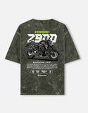 Kawasaki Z900 Acid Wash Oversized T Shirt Naked Sport Motorcycle Graphic Streetwear Tee