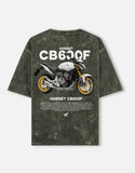 Honda Hornet CB600F Acid Wash Oversized T Shirt Motorcycle Graphic Streetwear Biker Tee
