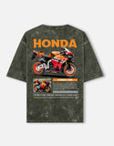 Honda CBR Repsol Edition Motorcycle Acid Wash Oversized T Shirt Racing Bike Graphic Streetwear Tee