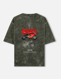 Ducati 1199 Panigale Acid Wash Oversized T Shirt Motorcycle Blueprint Graphic Racing Streetwear Tee
