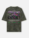 Kawasaki ZX10R Trick Star Acid Wash Oversized T Shirt Superbike Racing Graphic Streetwear Tee