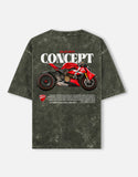 Ducati Streetfighter Concept Acid Wash Oversized T Shirt Superbike Graphic Motorcycle Streetwear Tee
