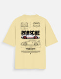 Porsche 911 GT3 RS Oversized T Shirt Sports Car Blueprint Graphic Streetwear Tee