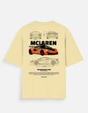 McLaren 720S Oversized T Shirt Supercar Blueprint Graphic Luxury Streetwear Tee