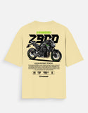 Kawasaki Z900 Graphic Oversized T Shirt Premium Naked Superbike Streetwear Cotton Rider Tee White