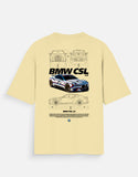 BMW CSL 30 Oversized T Shirt Luxury Sports Car Graphic Streetwear Racing Tee