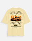 Mazda RX7 Oversized T Shirt JDM Sports Car Blueprint Graphic Streetwear Tee